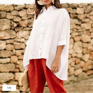 Magic Linen Pink  Button-Up Women's Top